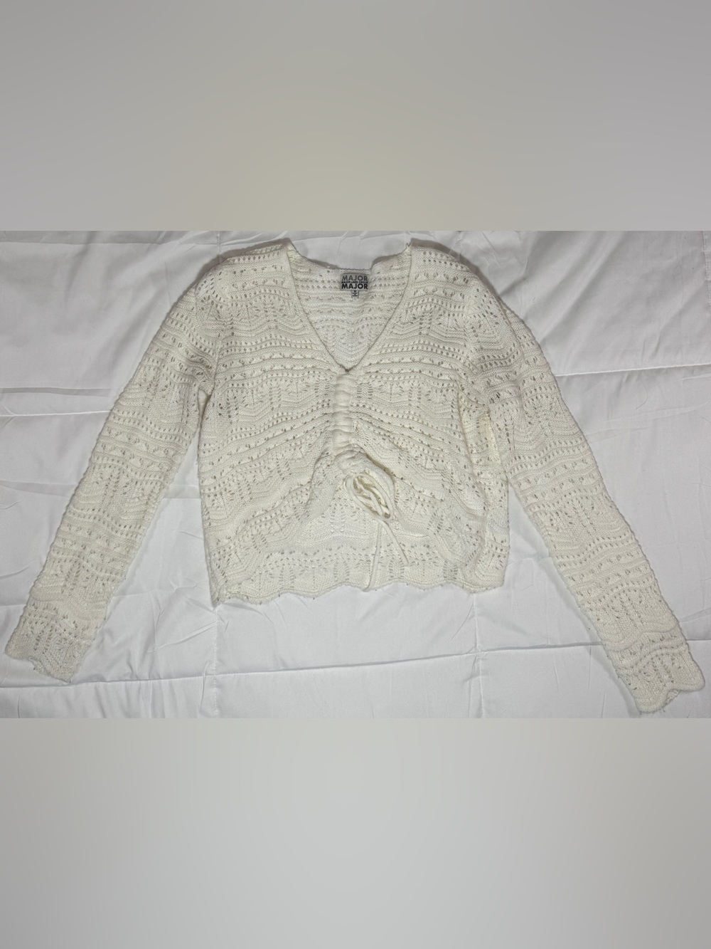 Crochet Sweater with Scrunch Detail